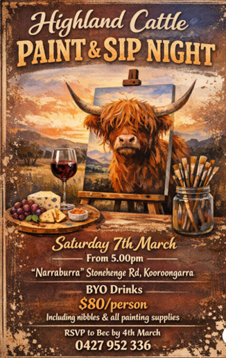 Highland Cow Paint & Sip - Charity Fundraiser